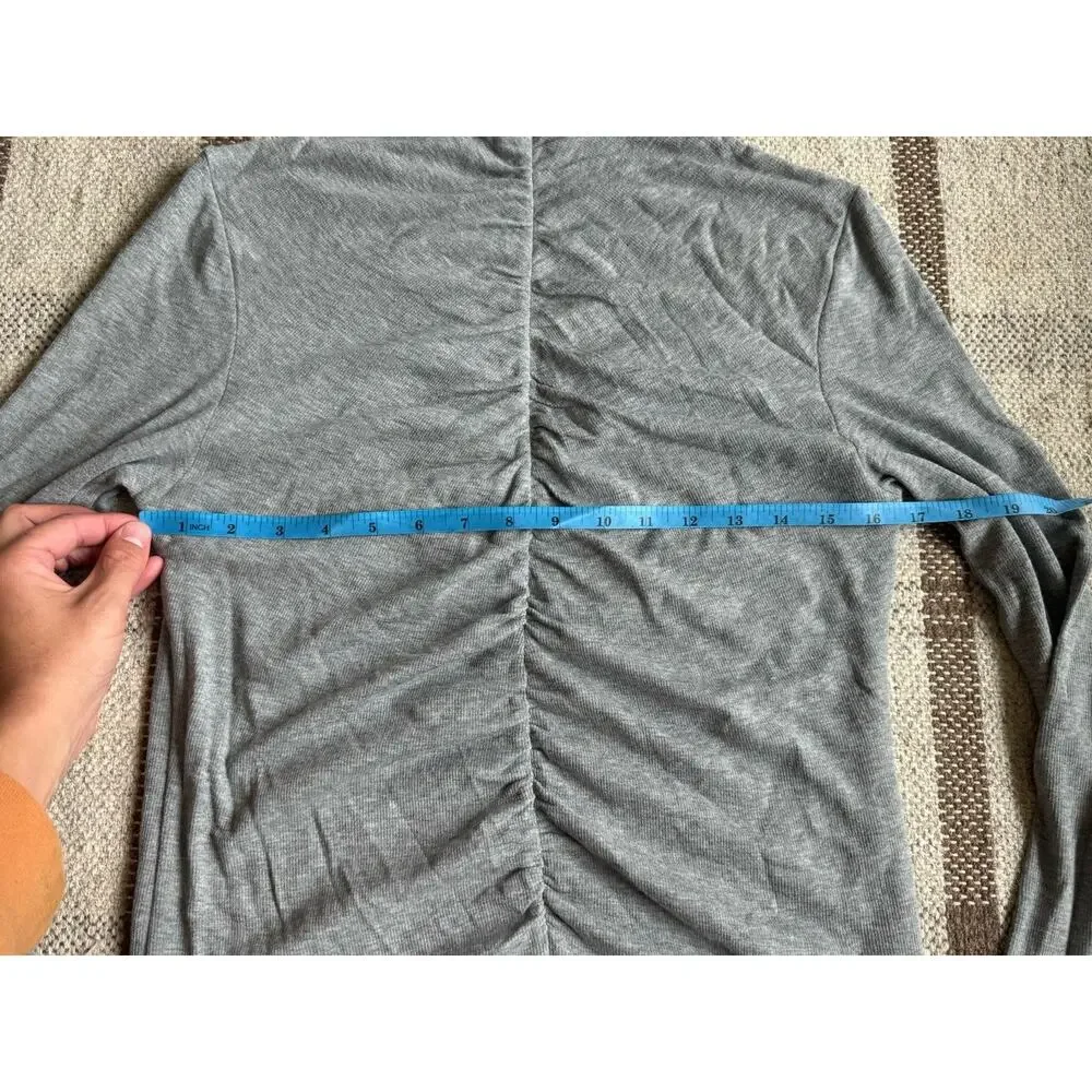 Veronica Beard Theresa Ruched Turtleneck Sweater Gray Women’s Large - Picture 4 of 10